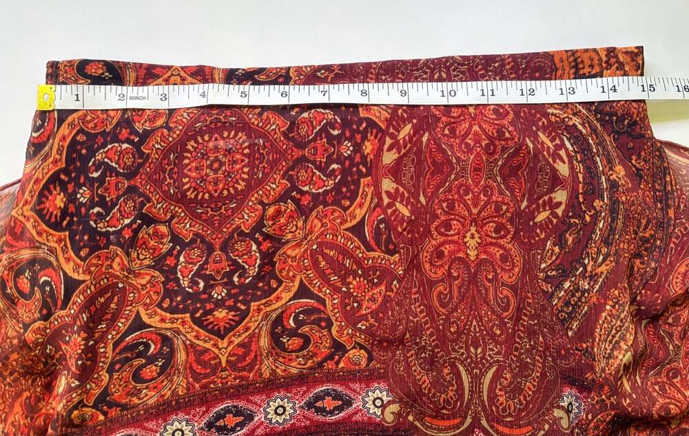 Free People Panel Boho Paisley Printed Asymmetrical Midi Skirt Size Medium - Picture 3 of 8